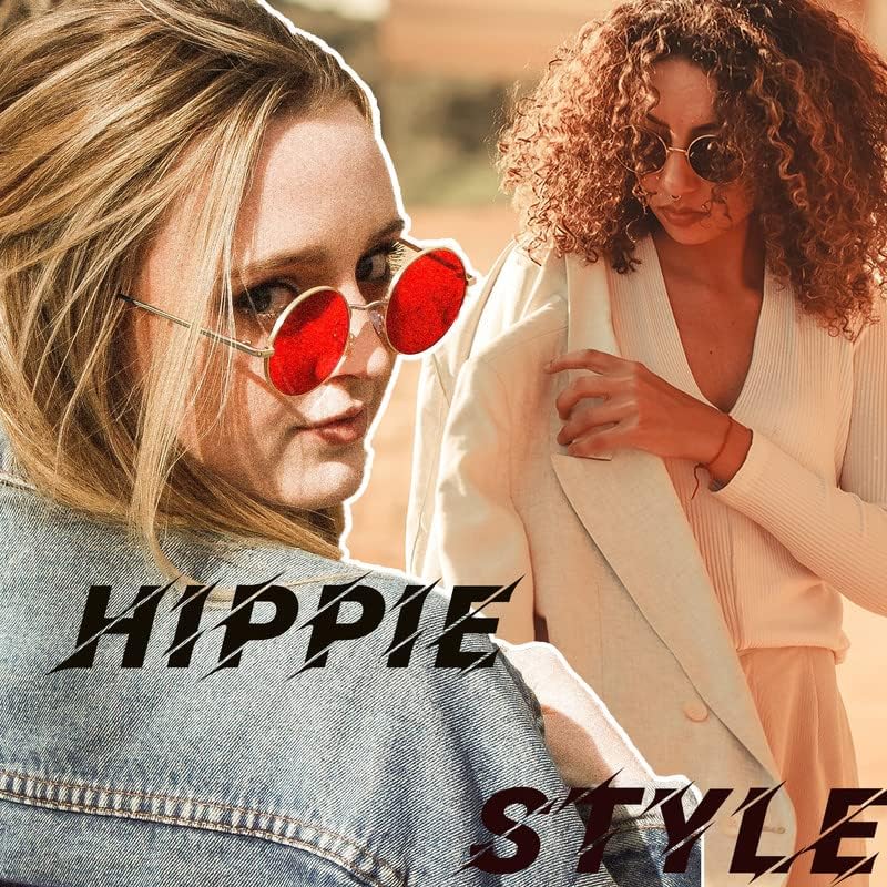 Joopin Hippie Round Sunglasses for Women Men Small Circle Sun Glasses Polarized UV400 Protection - Image 2